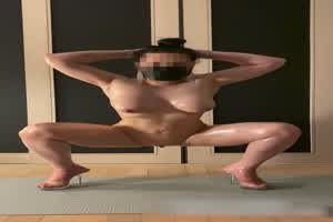 健身教练深蹲肌肉诱惑  背景图片